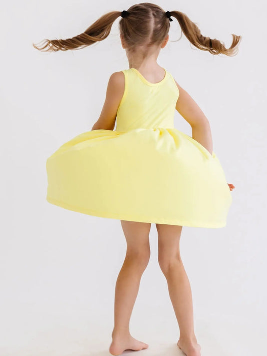 Yellow Tank Pocket Twirl Dress