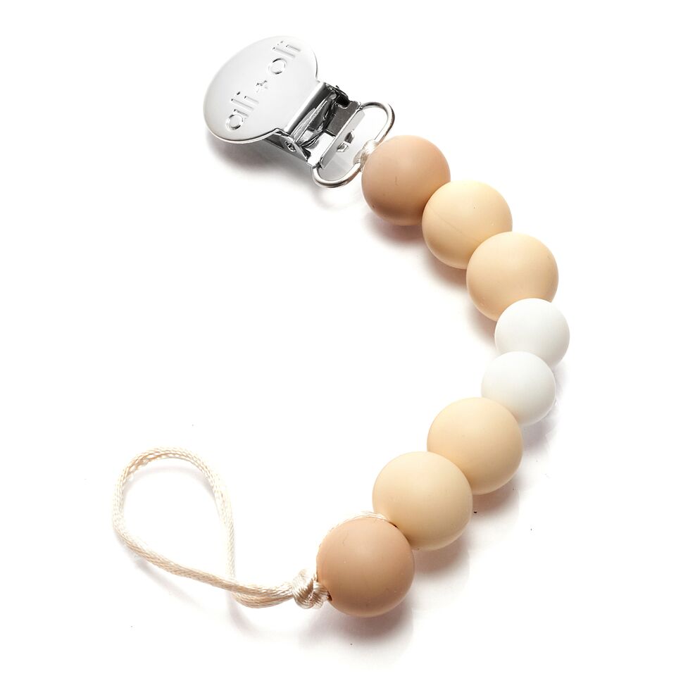 Ali+Oli Silicone Pacifier Clip | Natural