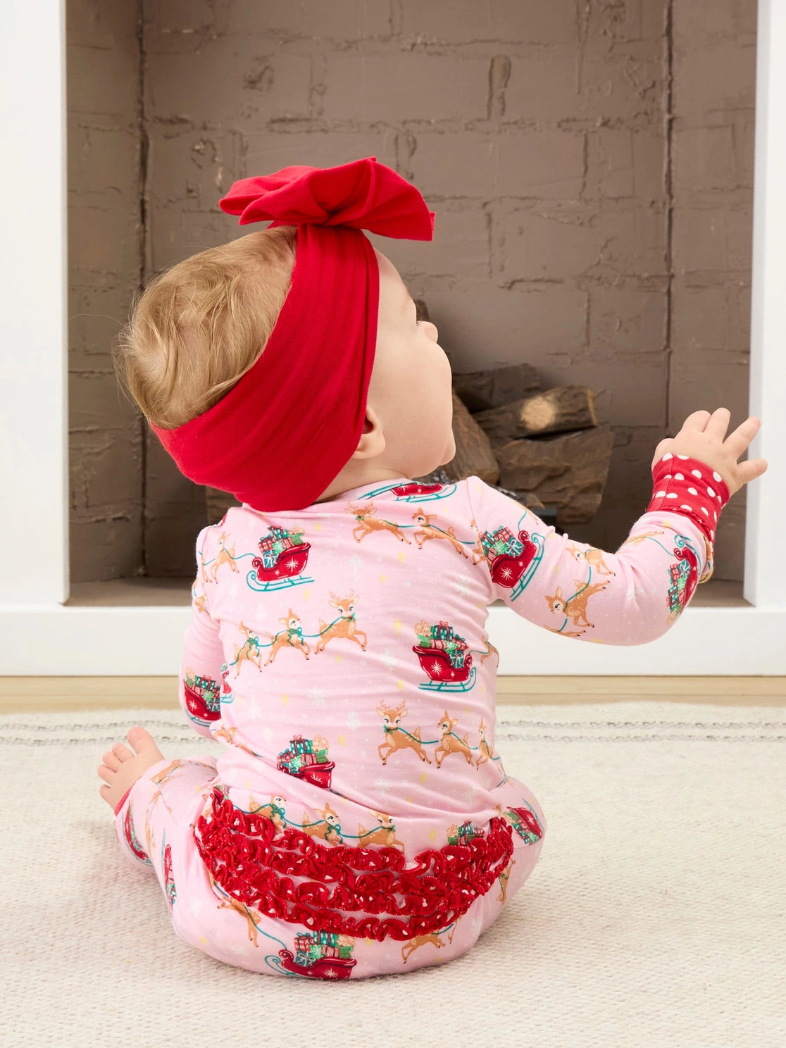 Sleigh Ride Pink | Reindeer Convertible Footie