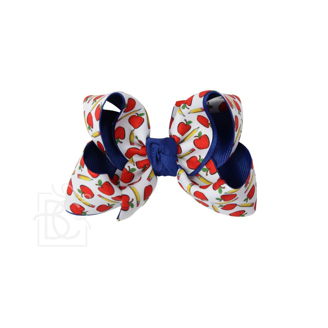 Medium Bow with Clip | Apple & Pencil