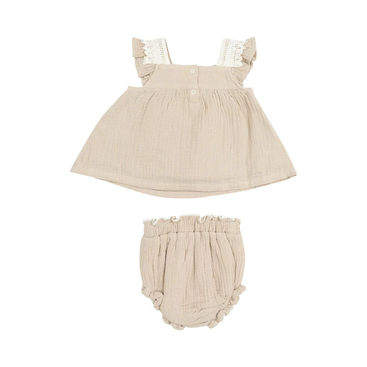 Muslin Pinafore | Oxford Tan