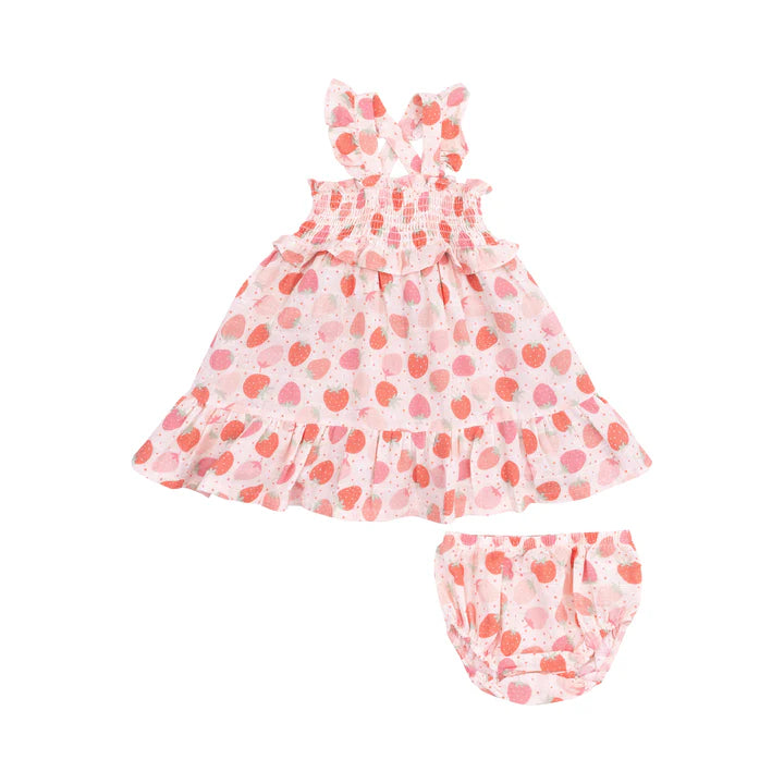 Smocked Ruffle Sundress | Strawberry Bliss