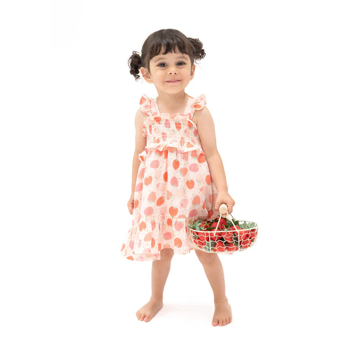 Smocked Ruffle Sundress | Strawberry Bliss