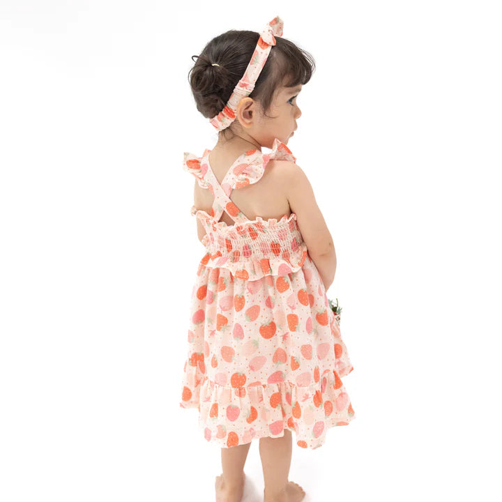 Smocked Ruffle Sundress | Strawberry Bliss