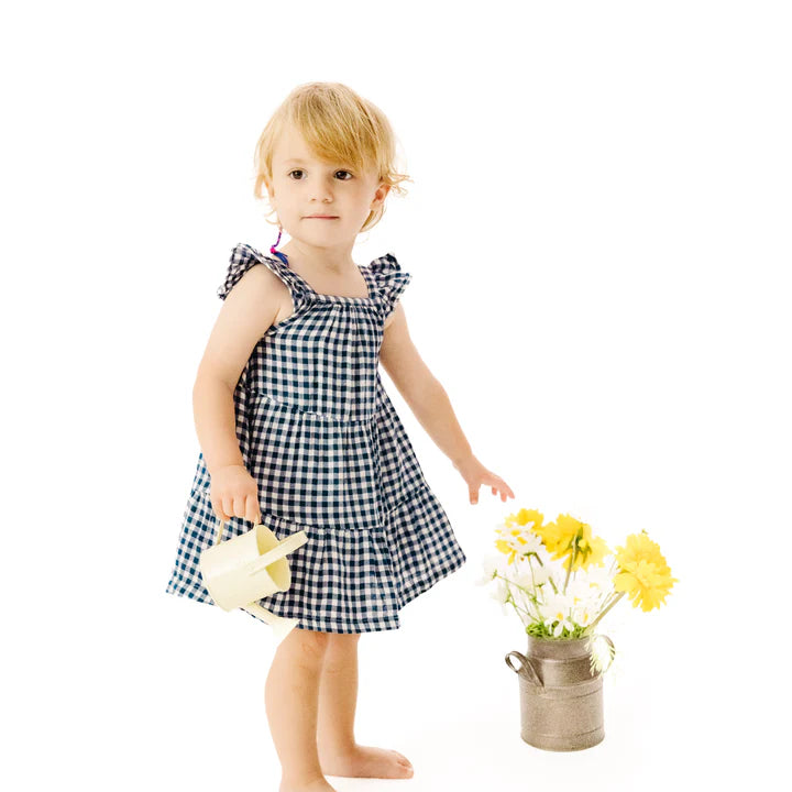 Twirly Sundress | Navy Gingham