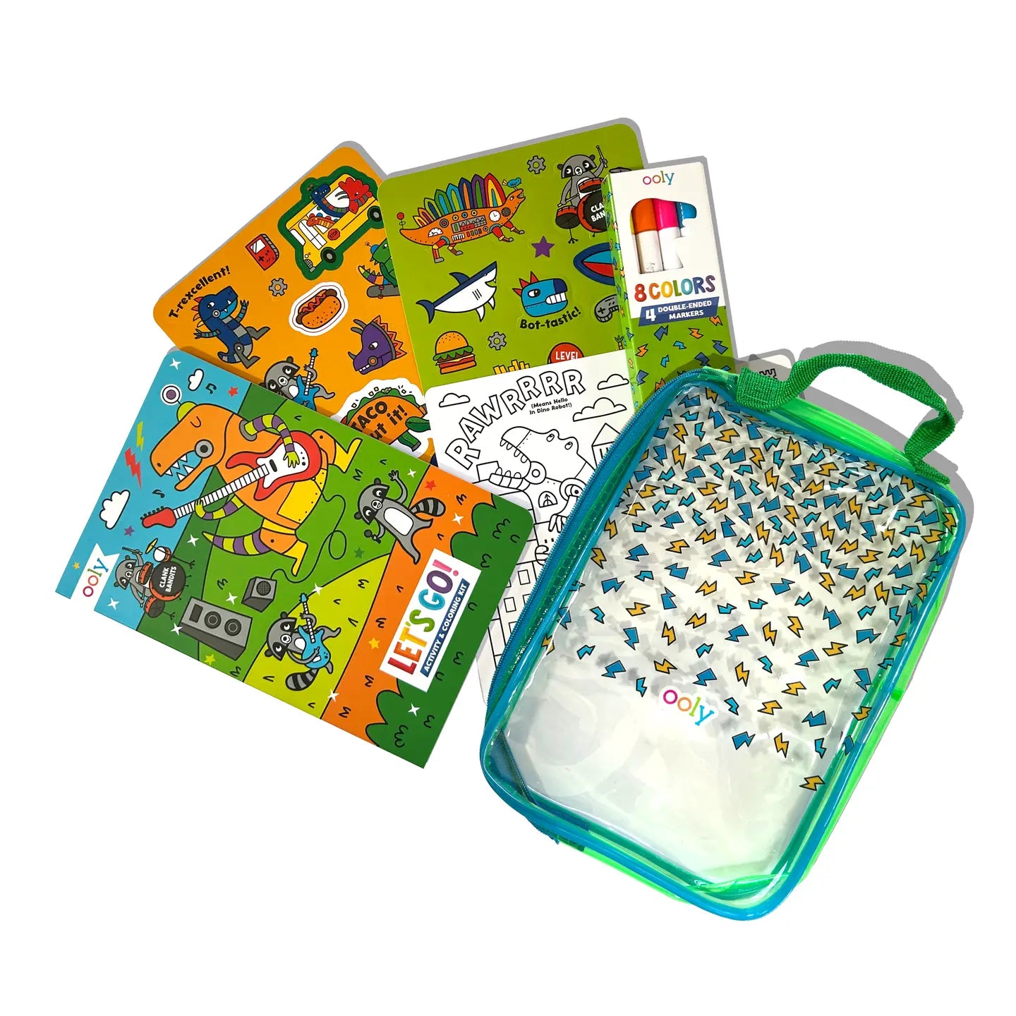 Let's Go!: Activity & Coloring Kit - Robo Dinos