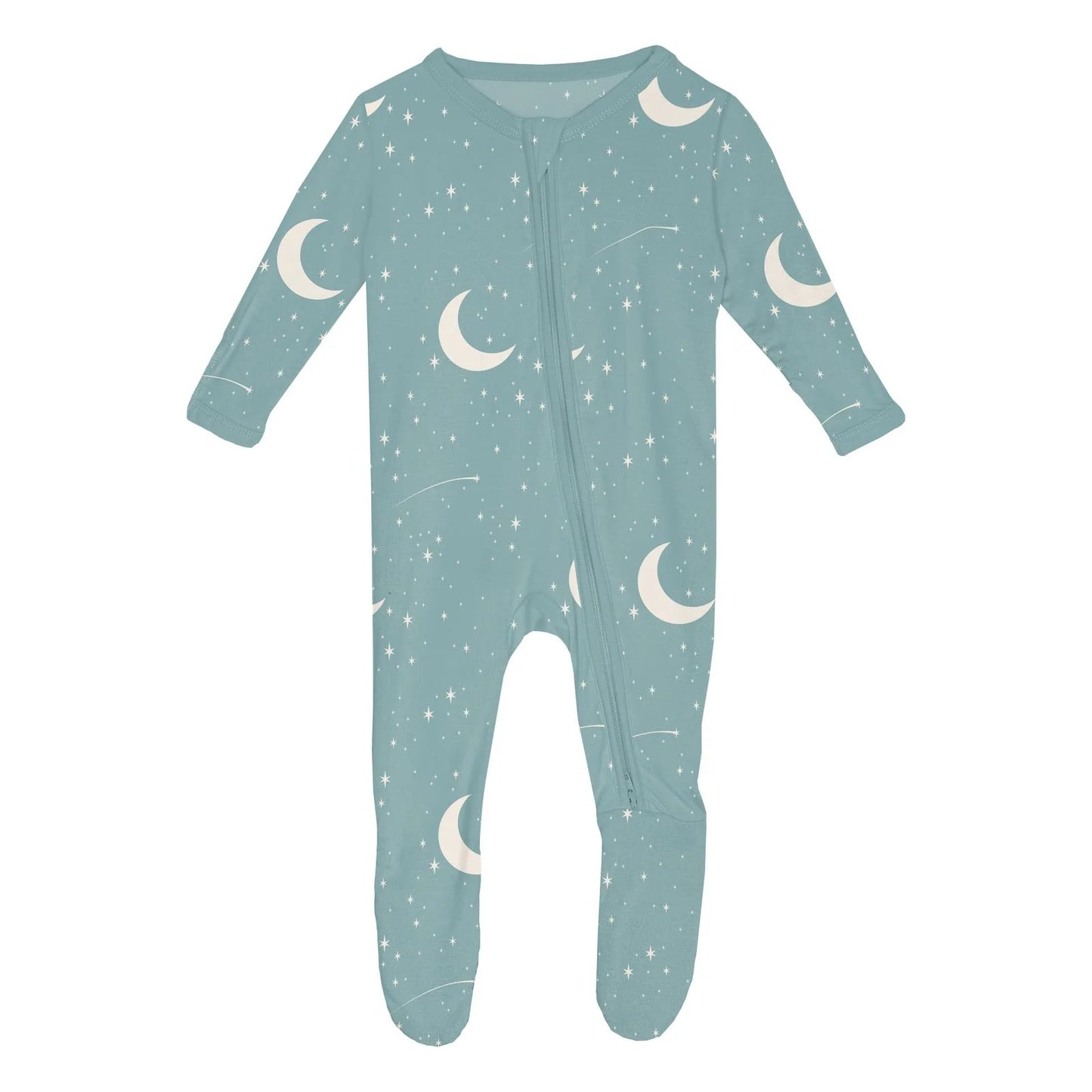 2 Way Zipper Footie | Jade Starry Sky + Moon