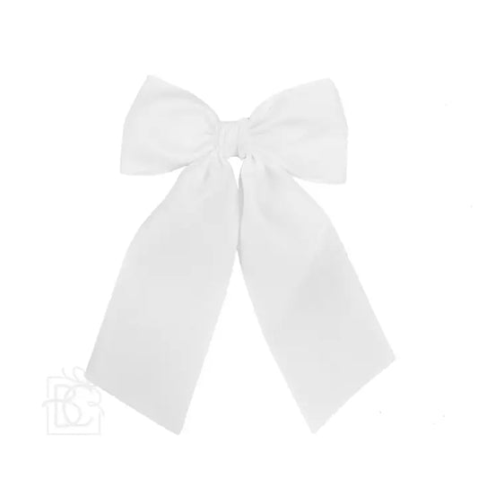 Satin Bow with Clip | White