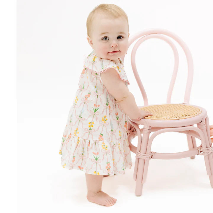 Circle Neck Ruffle Dress | Ribbon Bouquets