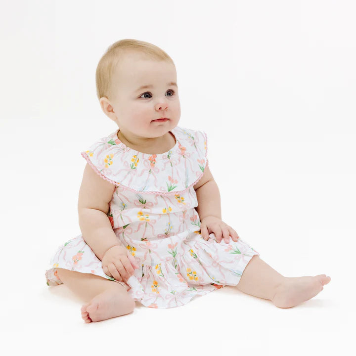 Circle Neck Ruffle Dress | Ribbon Bouquets