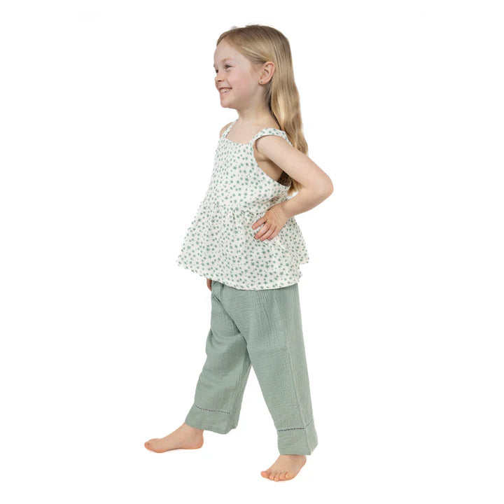 Peplum Tank And Smocked Pants | Jadeite Floral