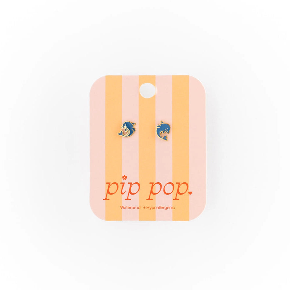Dolphin Stud Earrings - Hypoallergenic