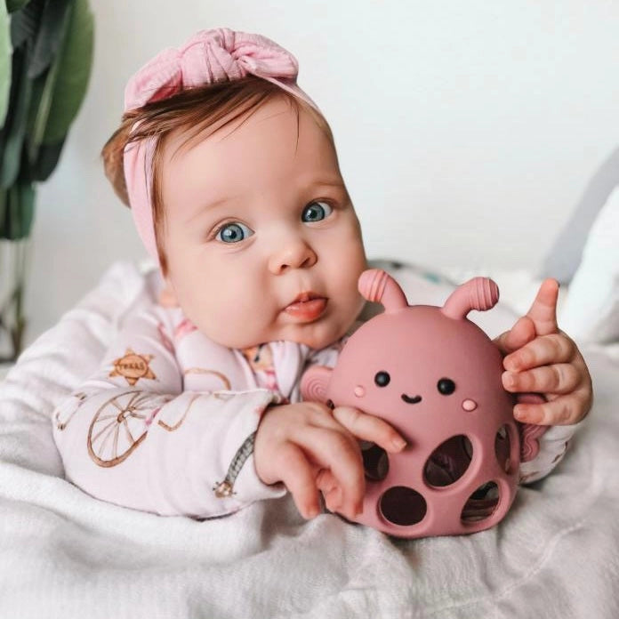 Honey Bee Teether - Petal Pink