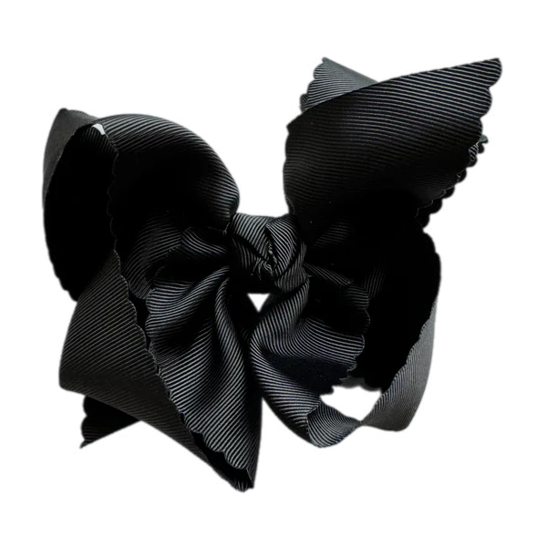 Noah Headband Bow | Black Scallop