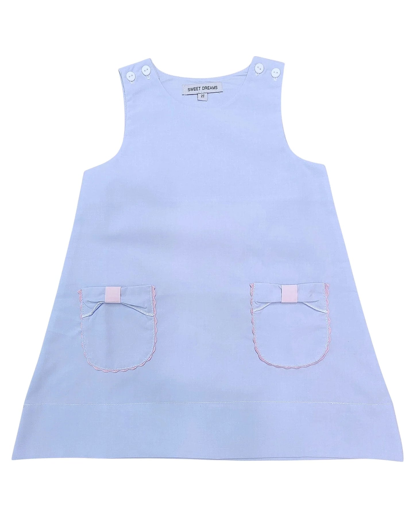 Blue Bow Pocket Dress