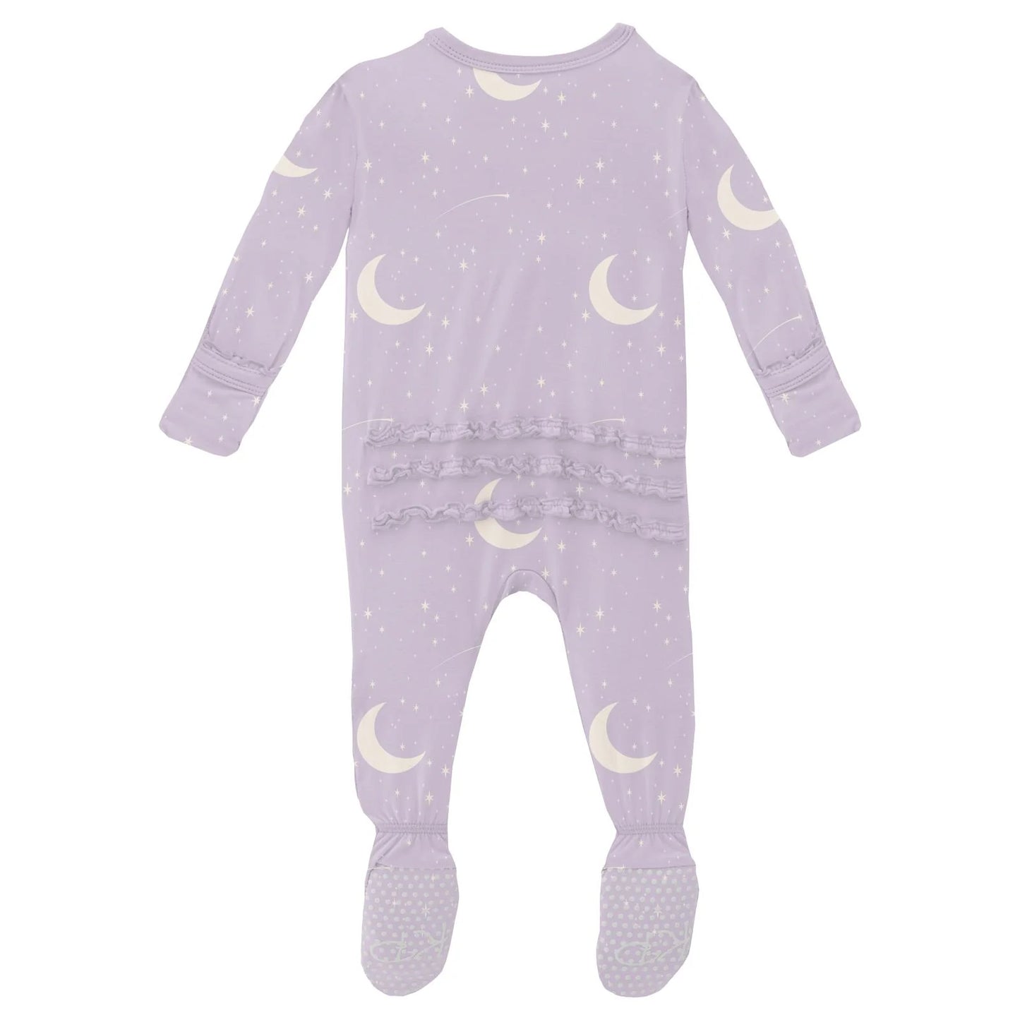 Ruffle 2 Way Zipper Footie | Thistle Starry Sky + Moon