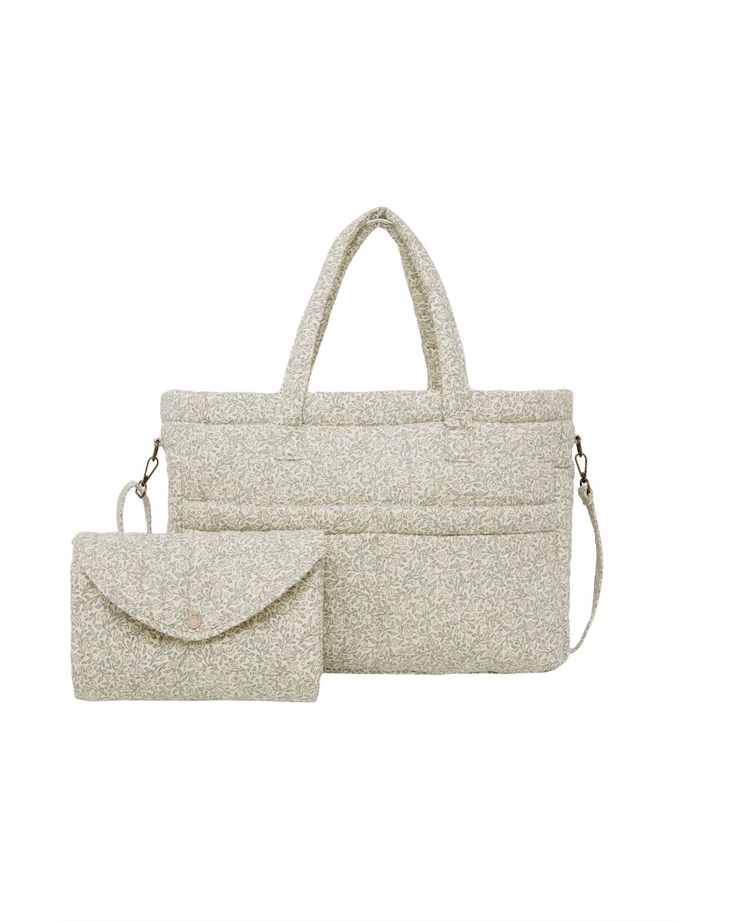 Diaper Bag + Changing Pad Set | Green Garden