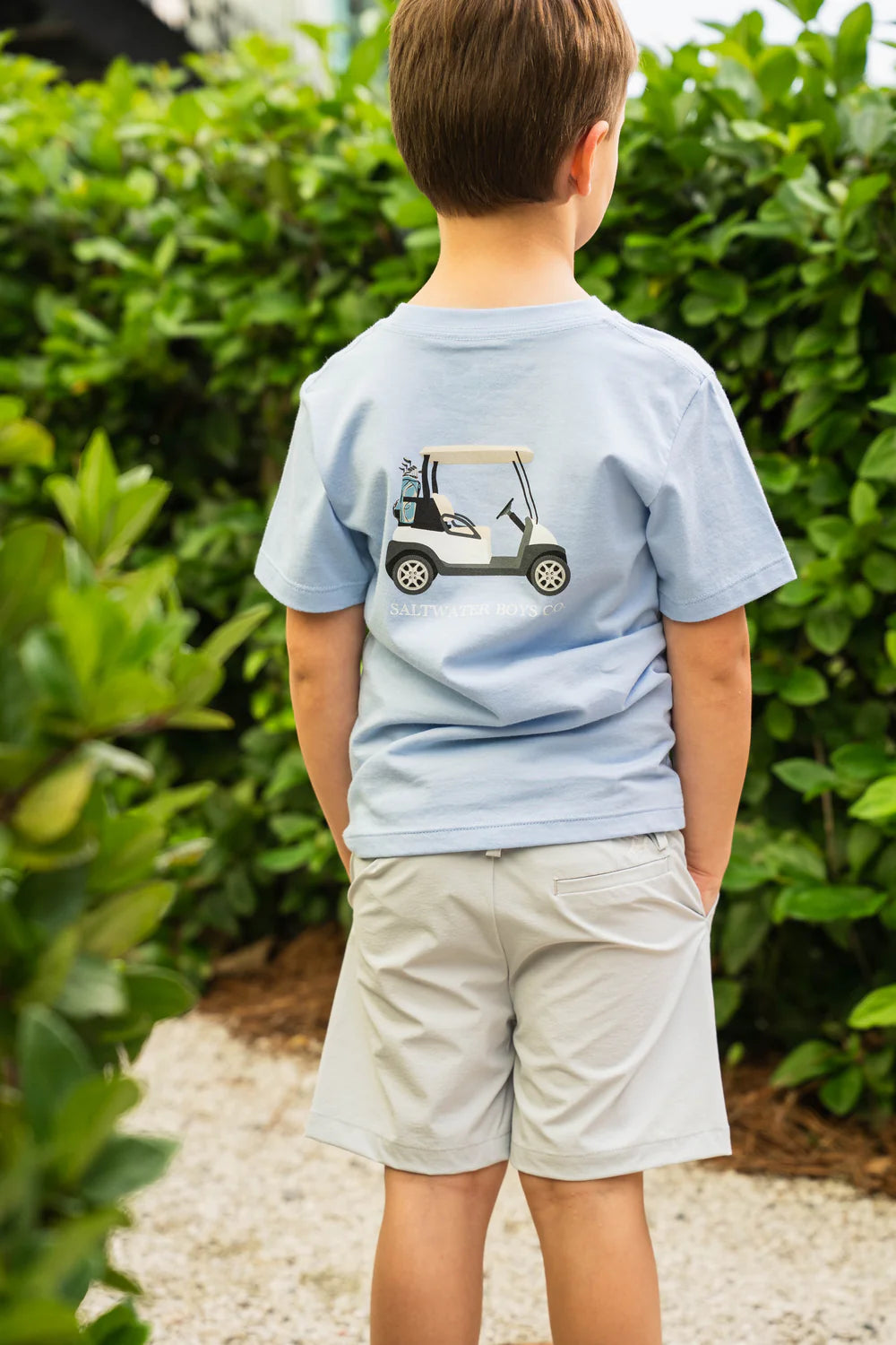 Boys Golf Cart Ss Graphic Tee- Blue