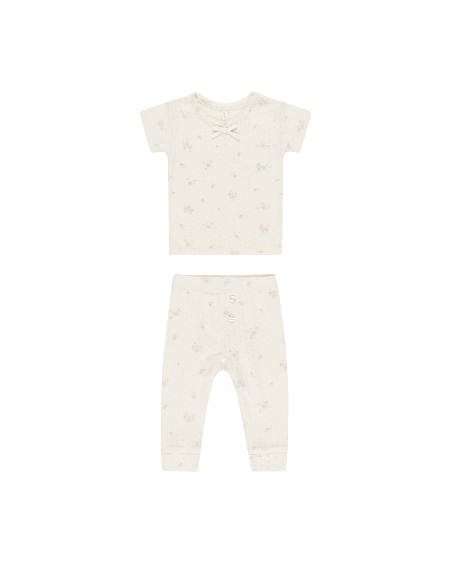 Pointelle Tee + Legging | Pink Ditsy