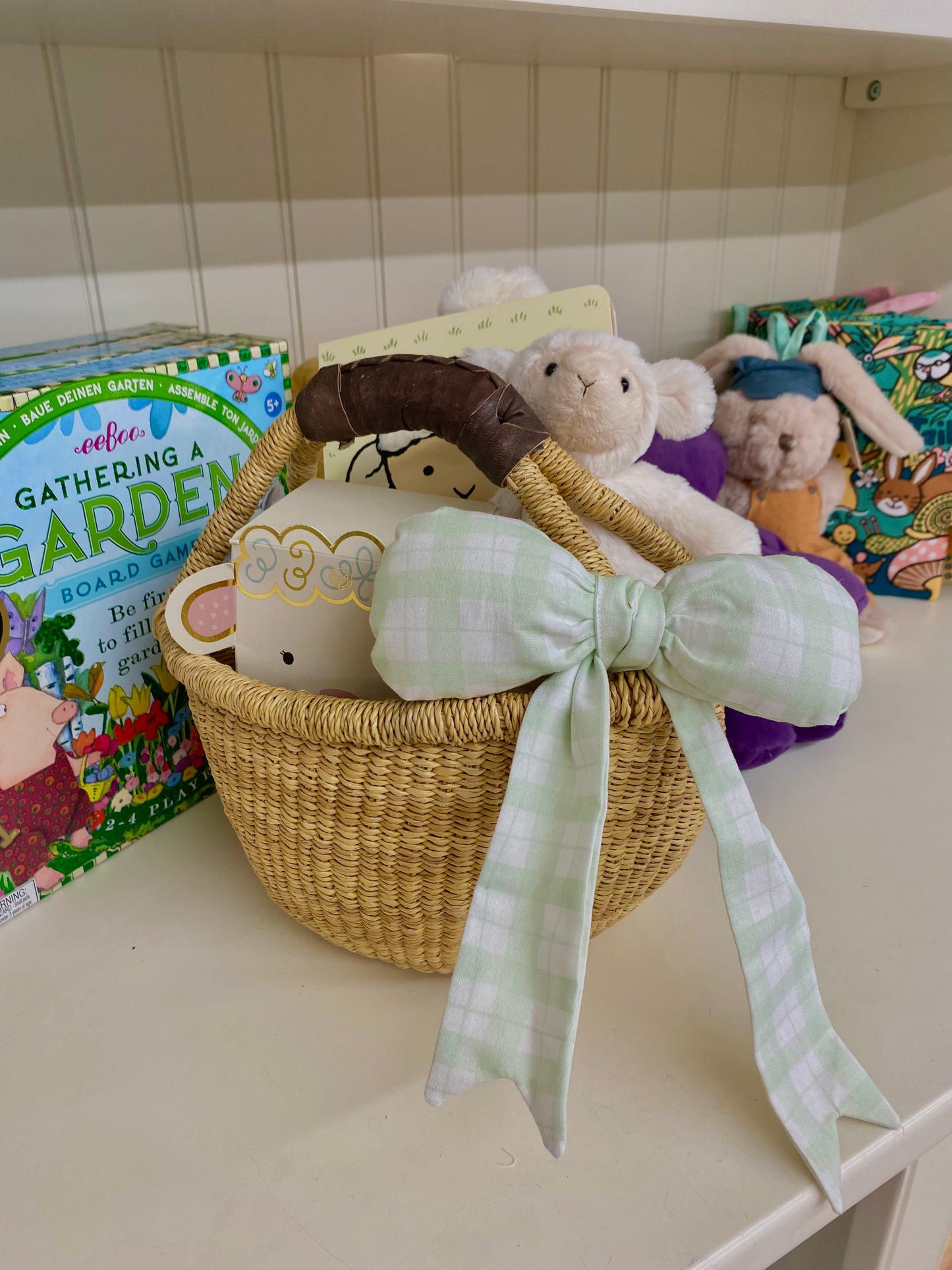 Basket Bow | Mint Plaid