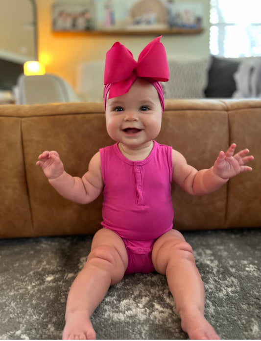 Noah Headband Bow | Hot Pink