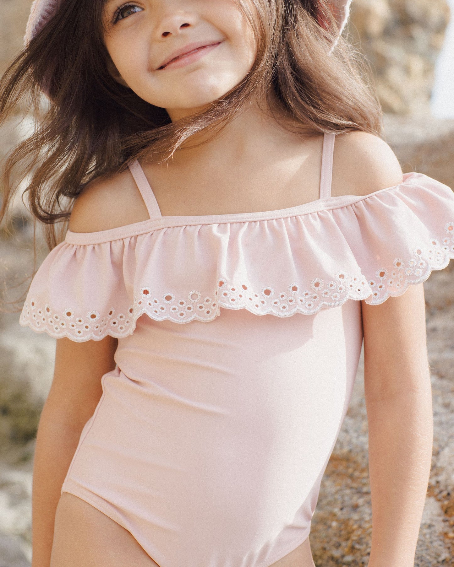 Off the Shoulder One-Piece | Pink