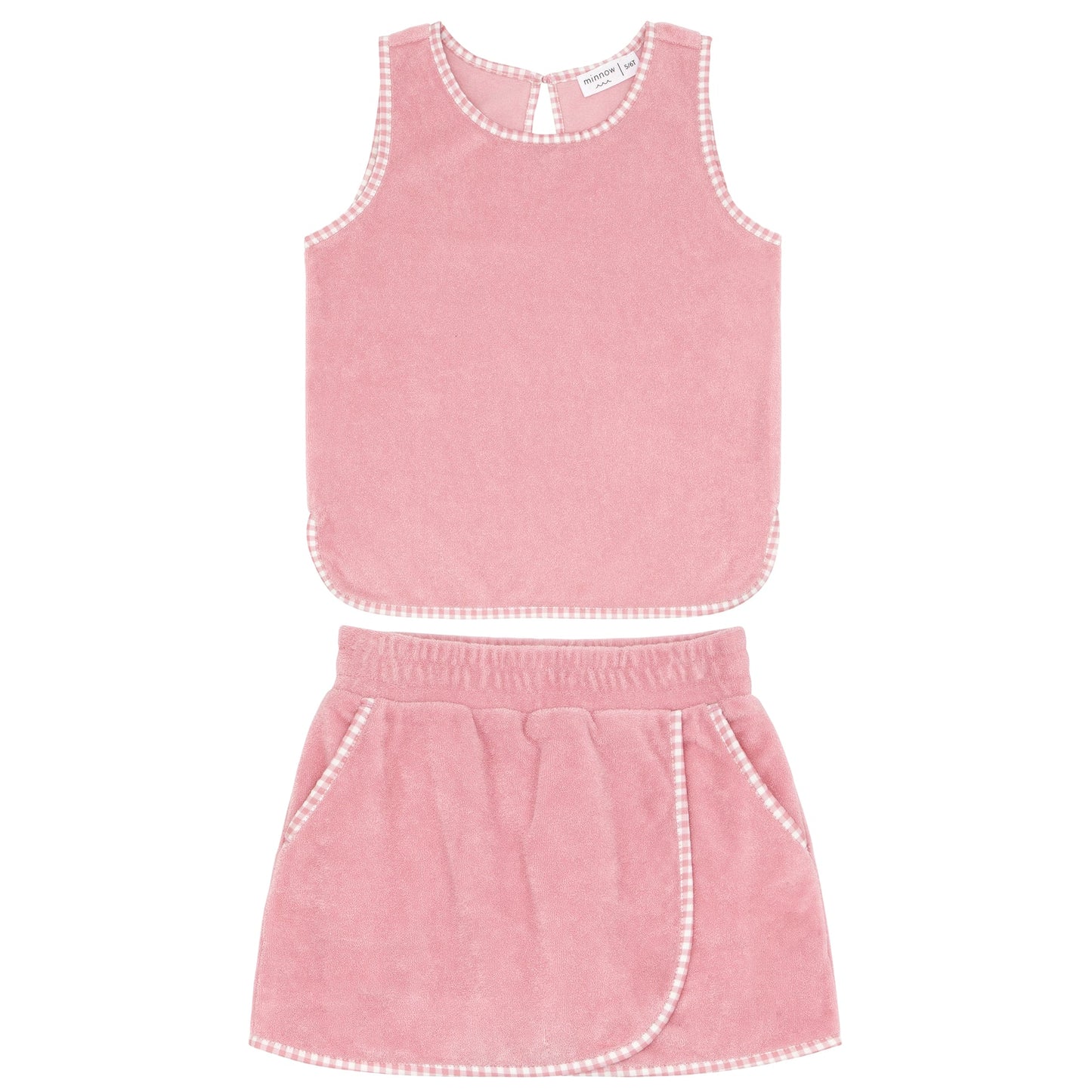 French Terry Wrap Skort Set | Pink