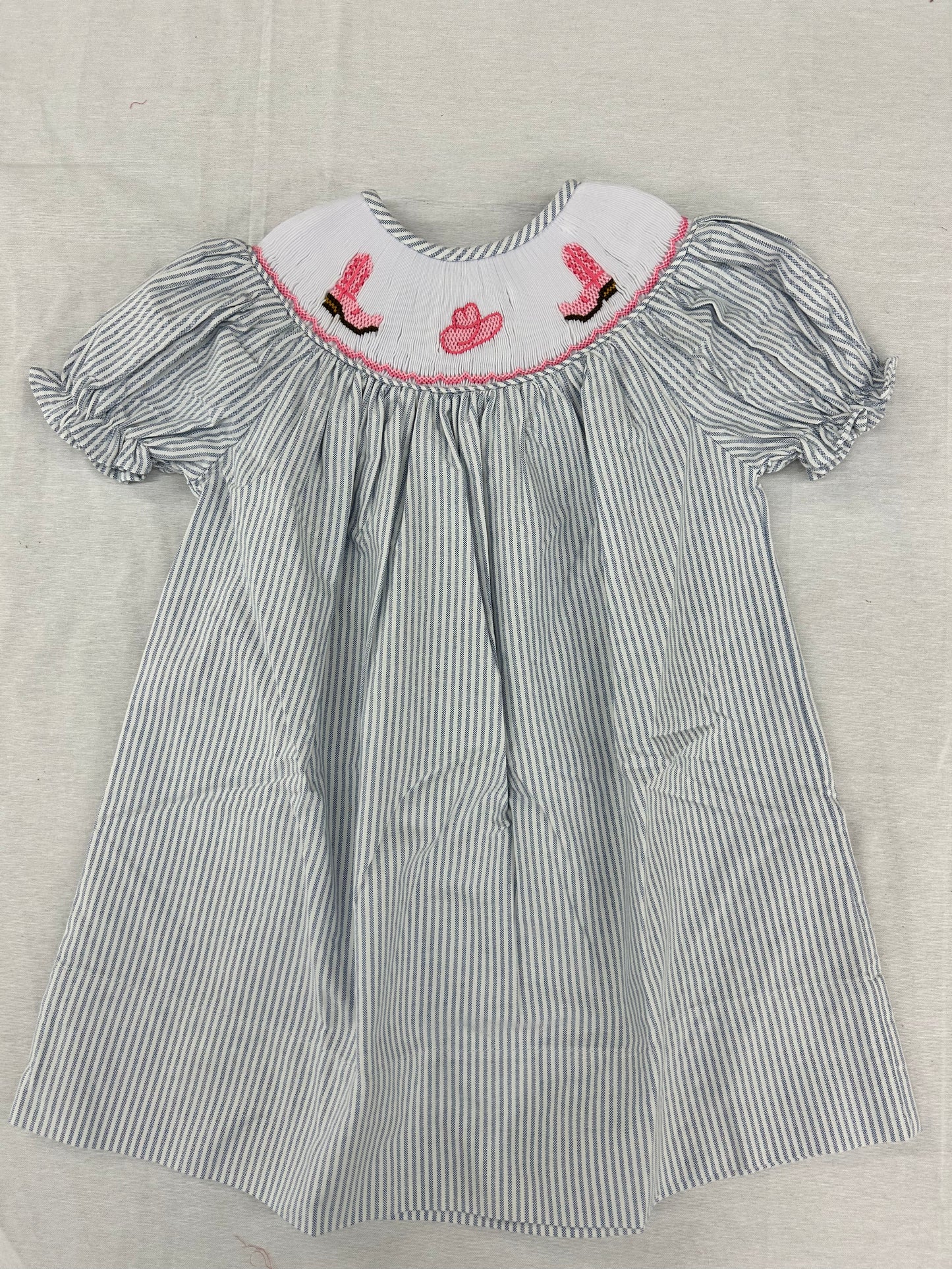 Cowgirl Boots & Hat Smocked Dress