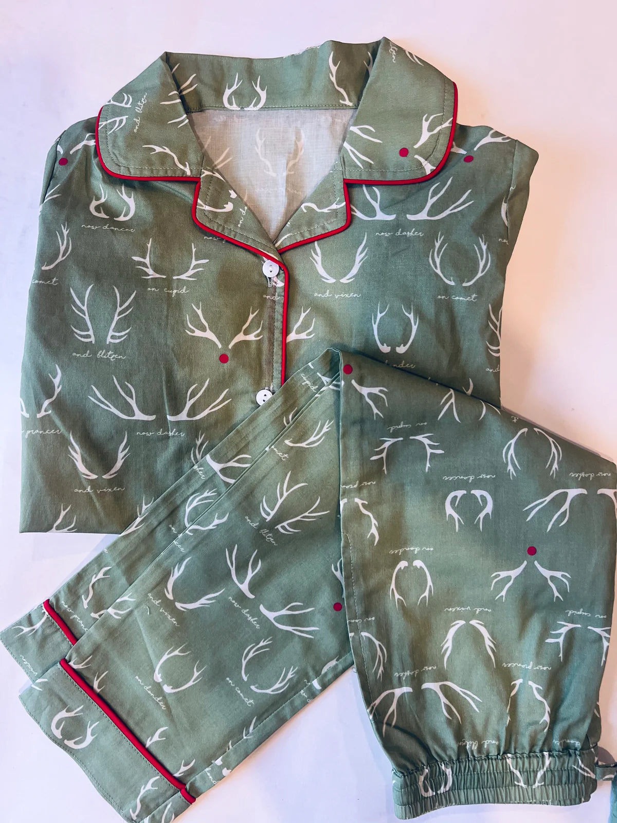 Pajama Set Reindeer Games - Green