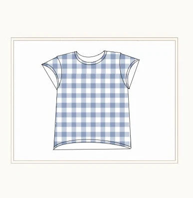 Blue Gingham Short Sleeve