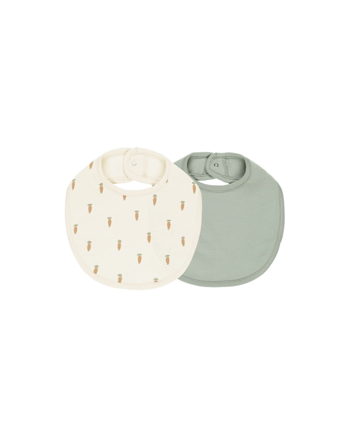 2 Pack Jersey Snap Bib | Carrots + Sage