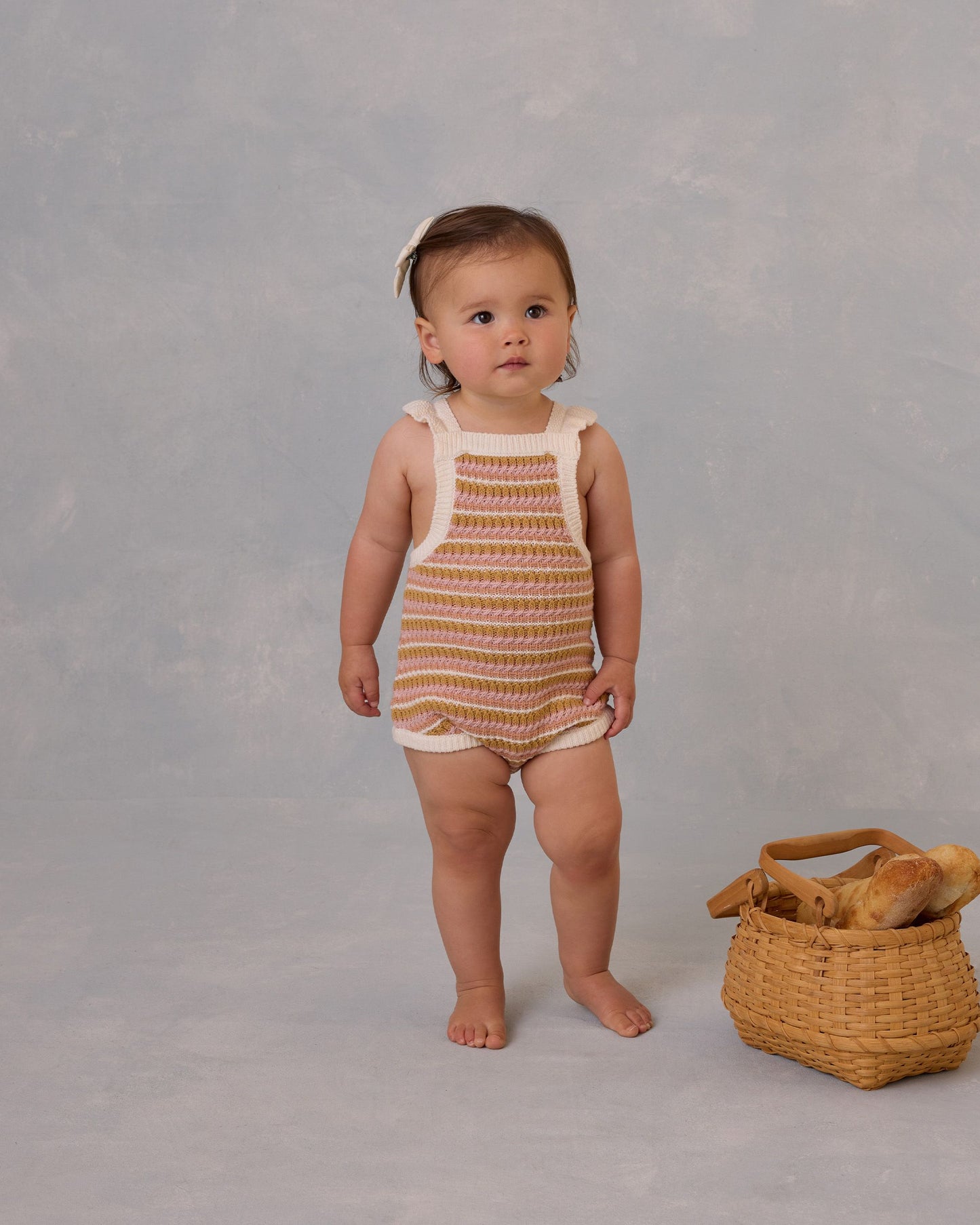 Crochet Romper | Pink Stripe