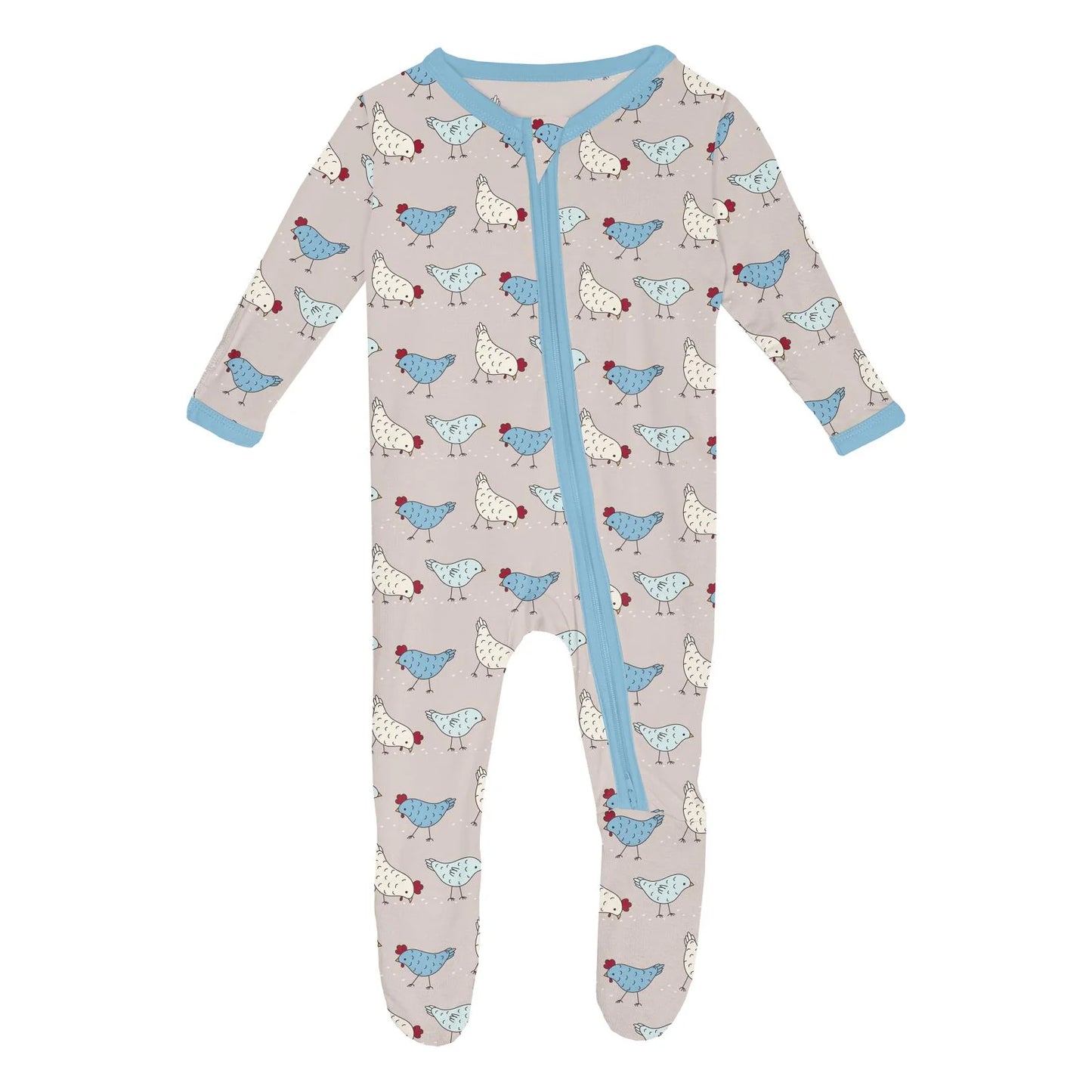 2 Way Zipper Footie | Latte Chickens