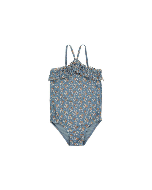 Rouched One-Piece | Blue Floral