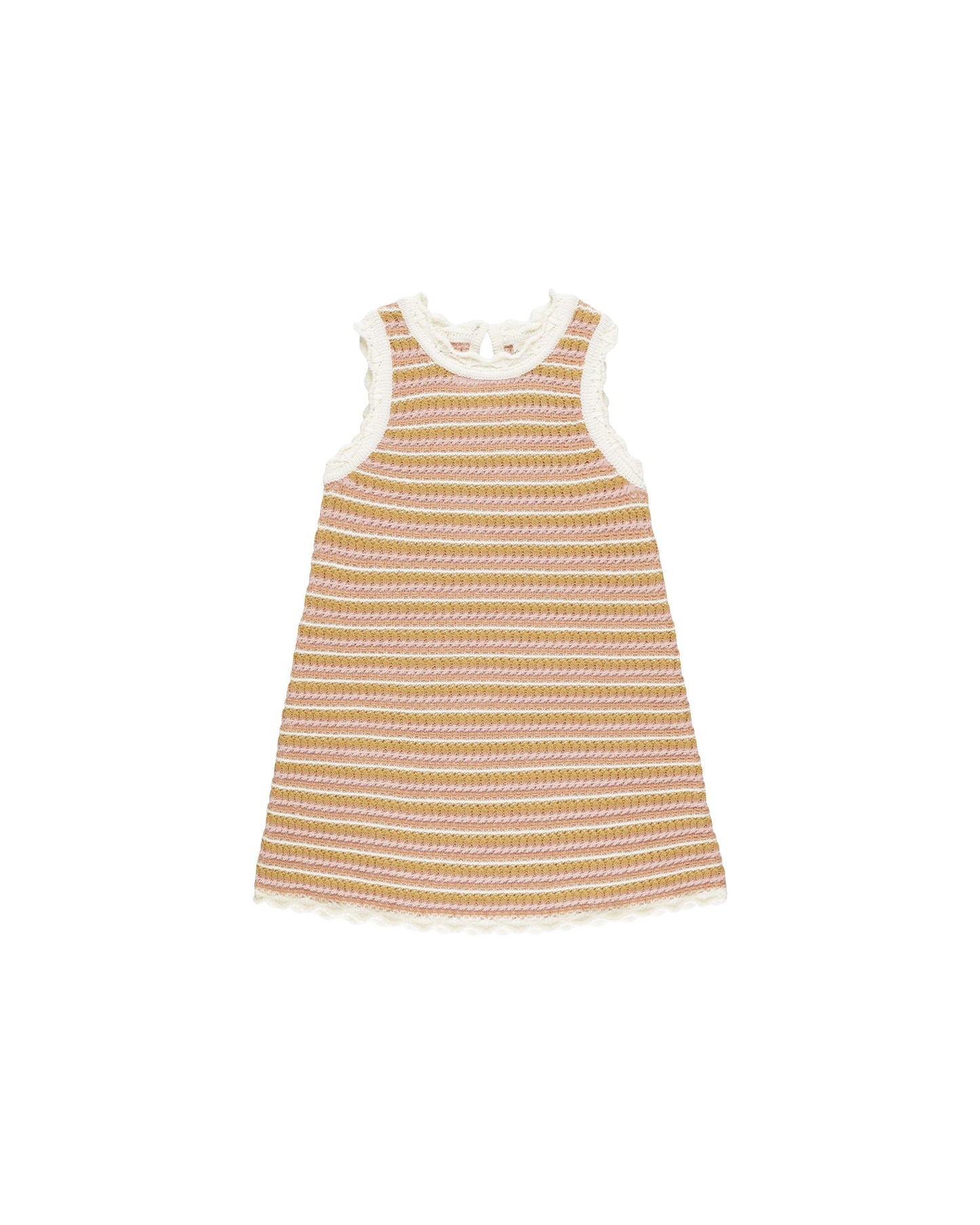 Crochet Tank Mini Dress | Pink Stripe