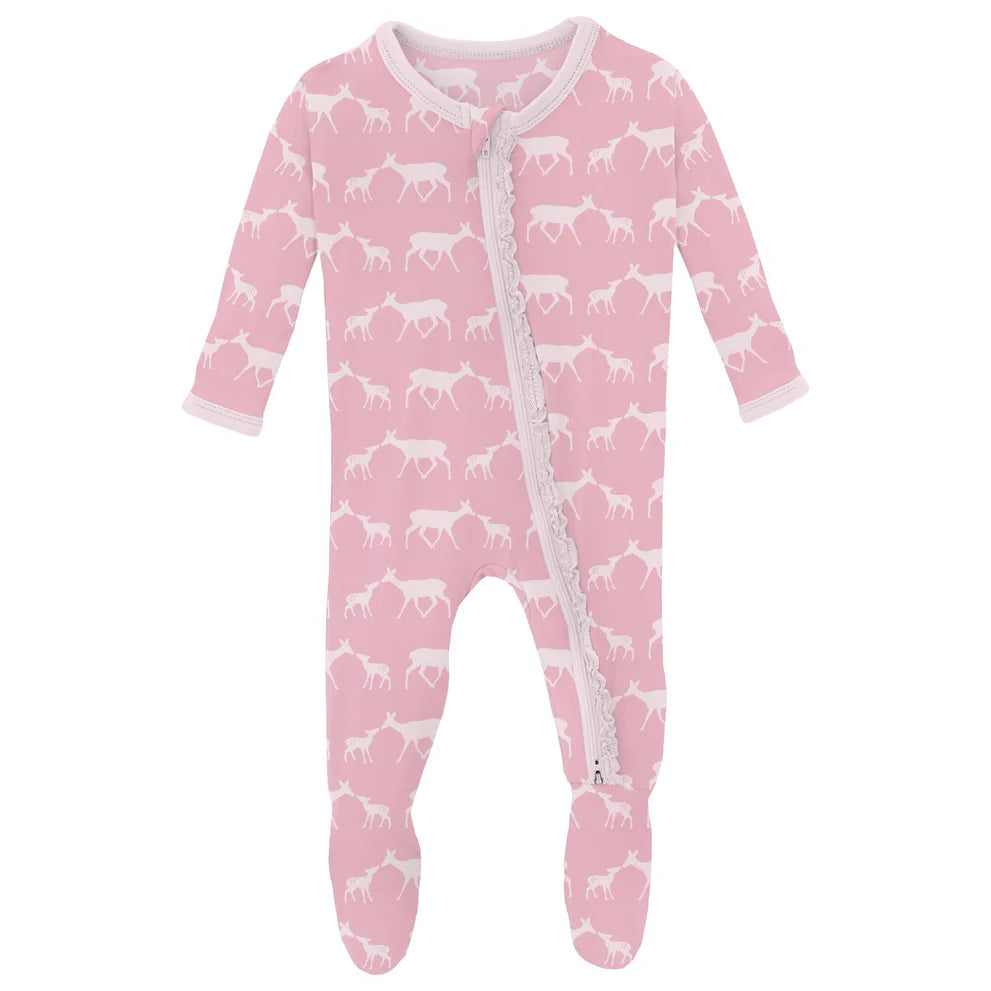 Ruffle 2 Way Zipper Footie | Cake Pop Doe + Fawn