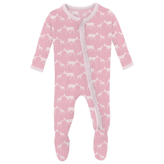 Ruffle 2 Way Zipper Footie | Cake Pop Doe + Fawn