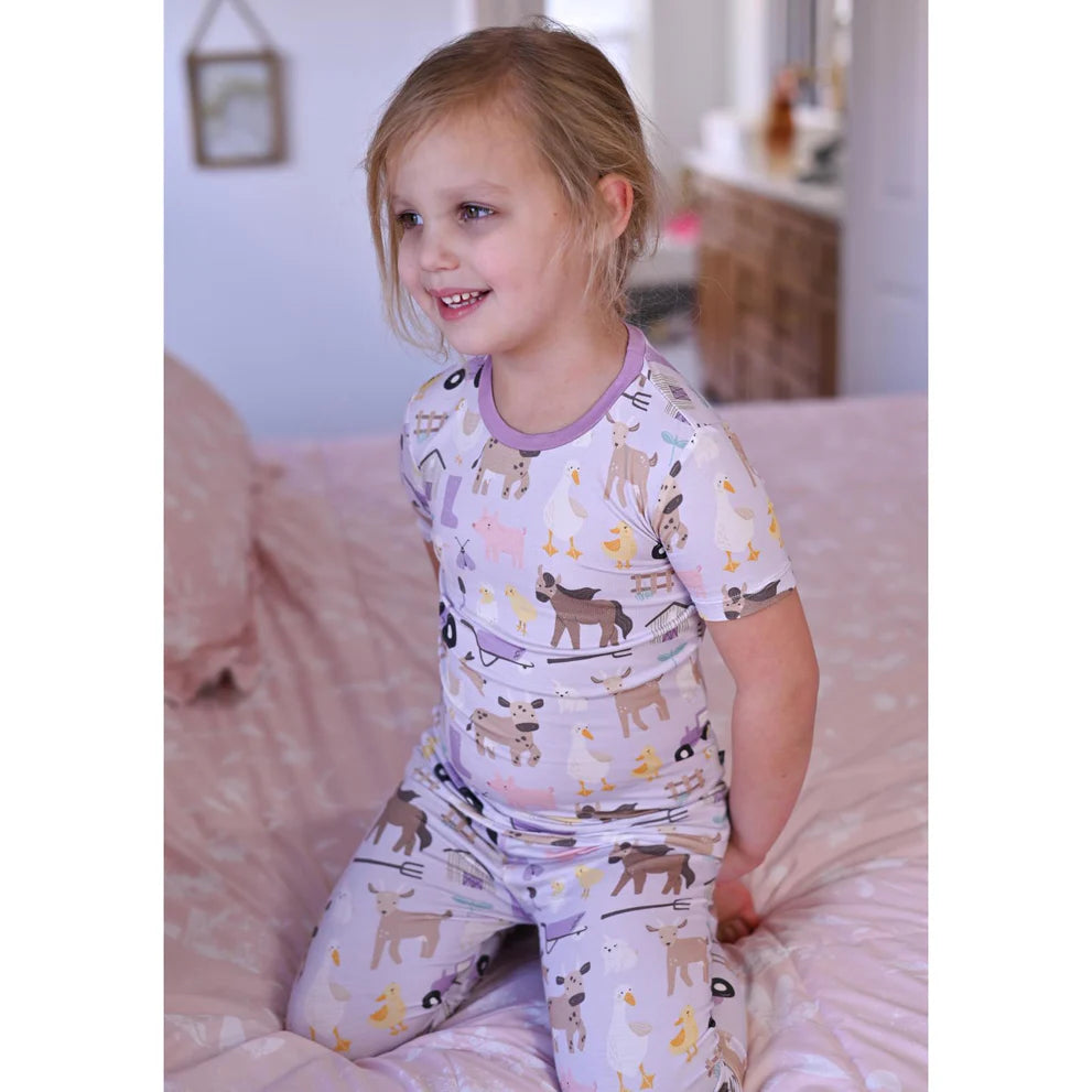 Short Sleeve Pajama Set | Thistle Morning on the Farm