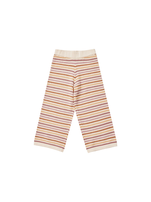 Knit Wide Leg Pant | Honeycomb Stripe