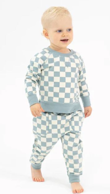 Sweatshirt + Jogger Set | Checkerboard Mist