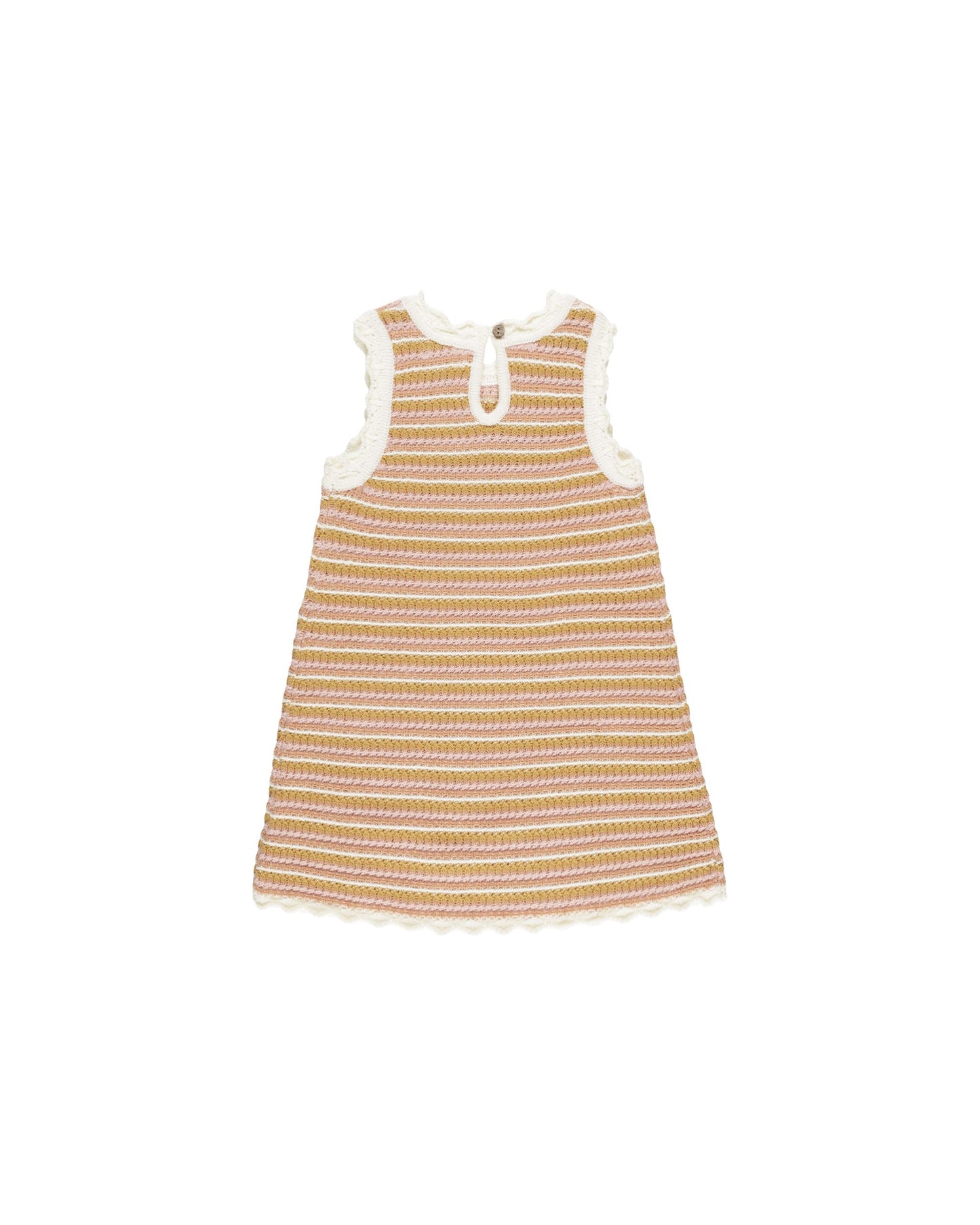 Crochet Tank Mini Dress | Pink Stripe