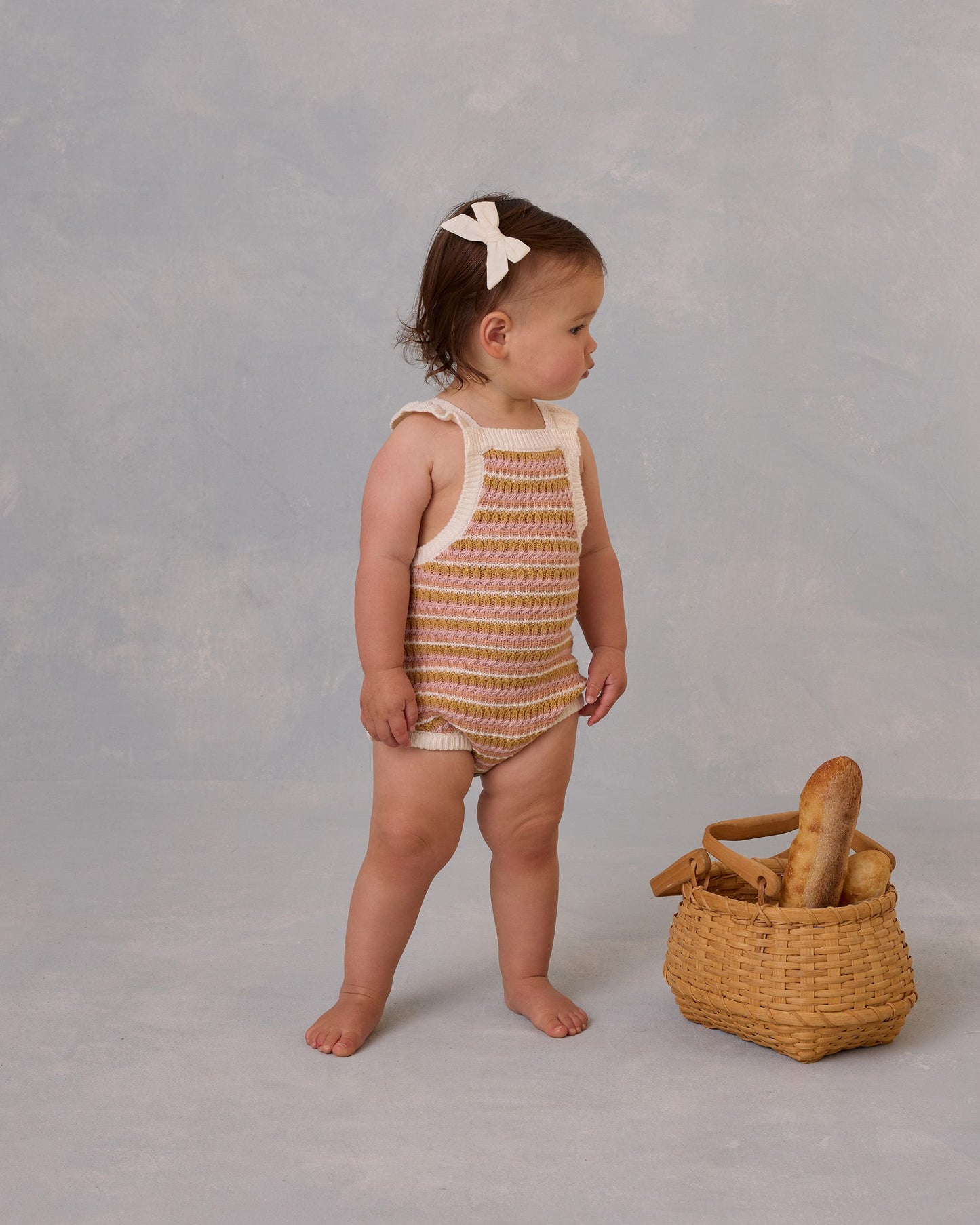 Crochet Romper | Pink Stripe
