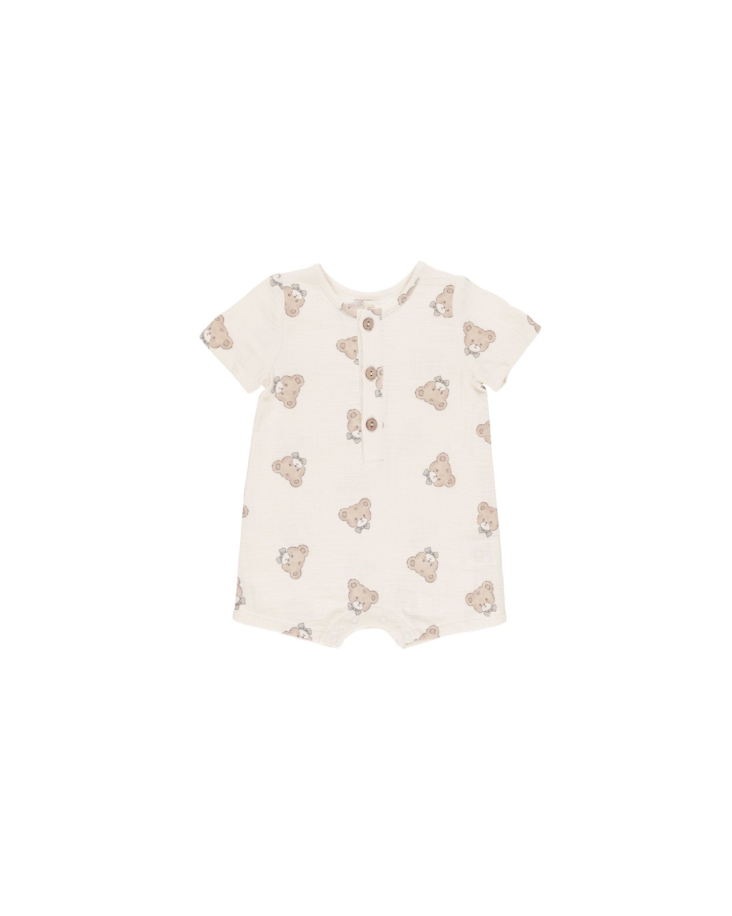 Short Sleeve Woven Romper | Teddy