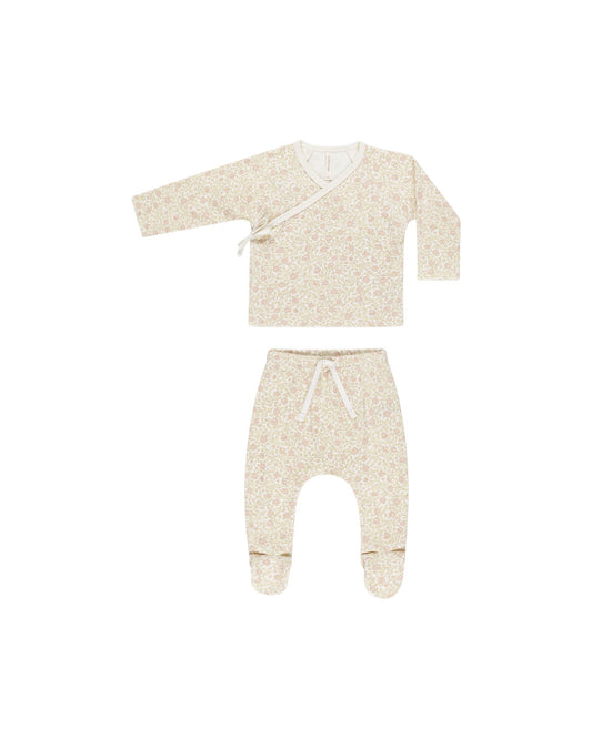 Wrap Top + Footed Pant Set | Primrose