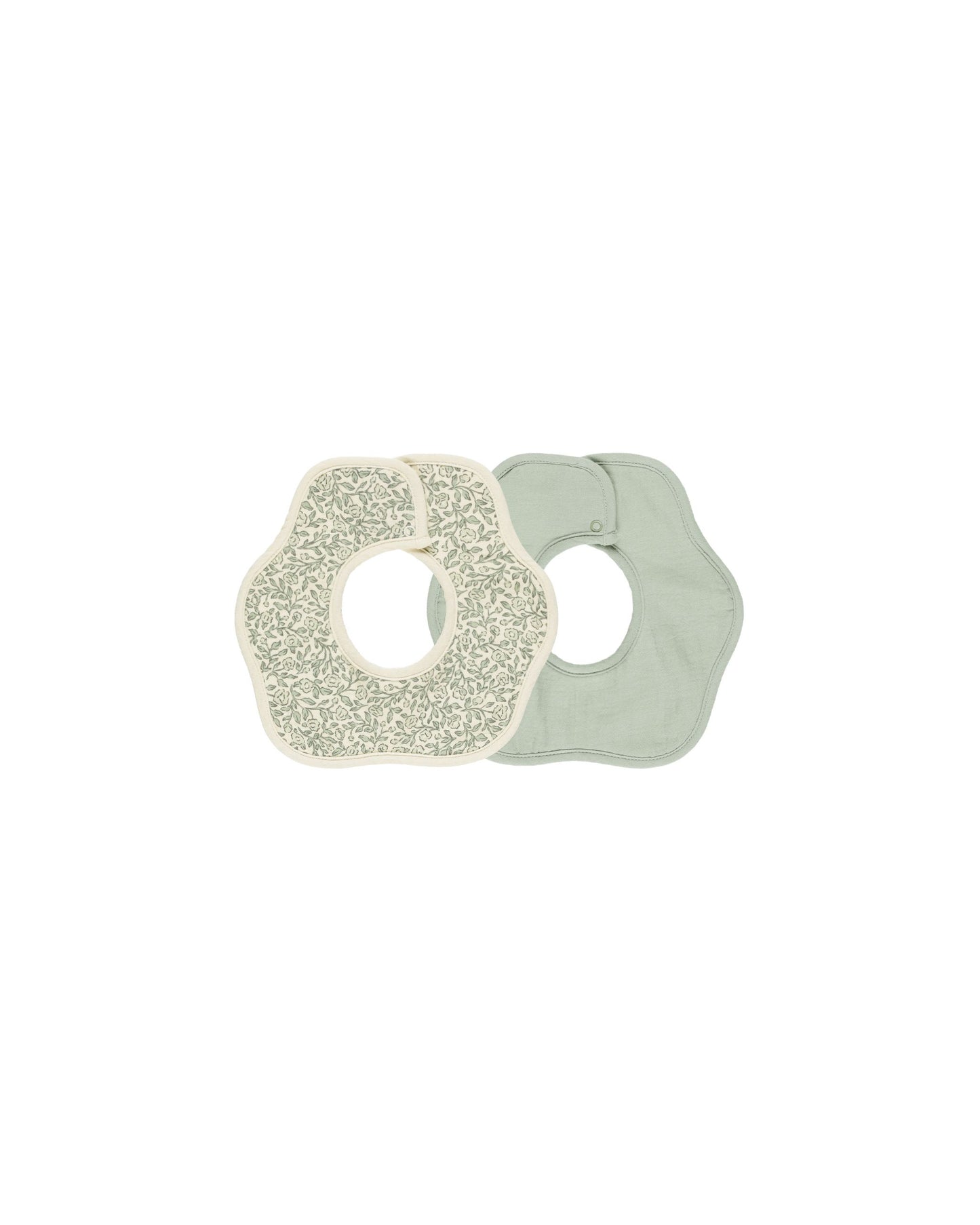 2 Pack Flower Bib | Green Garden + Sage