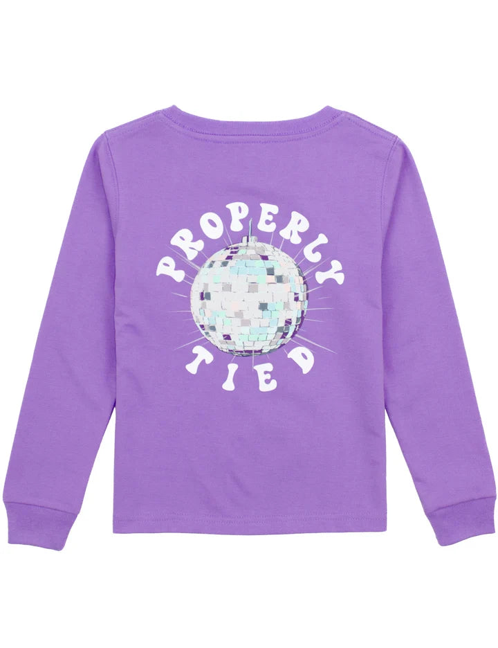 Girls Disco Ball LS Light Purple
