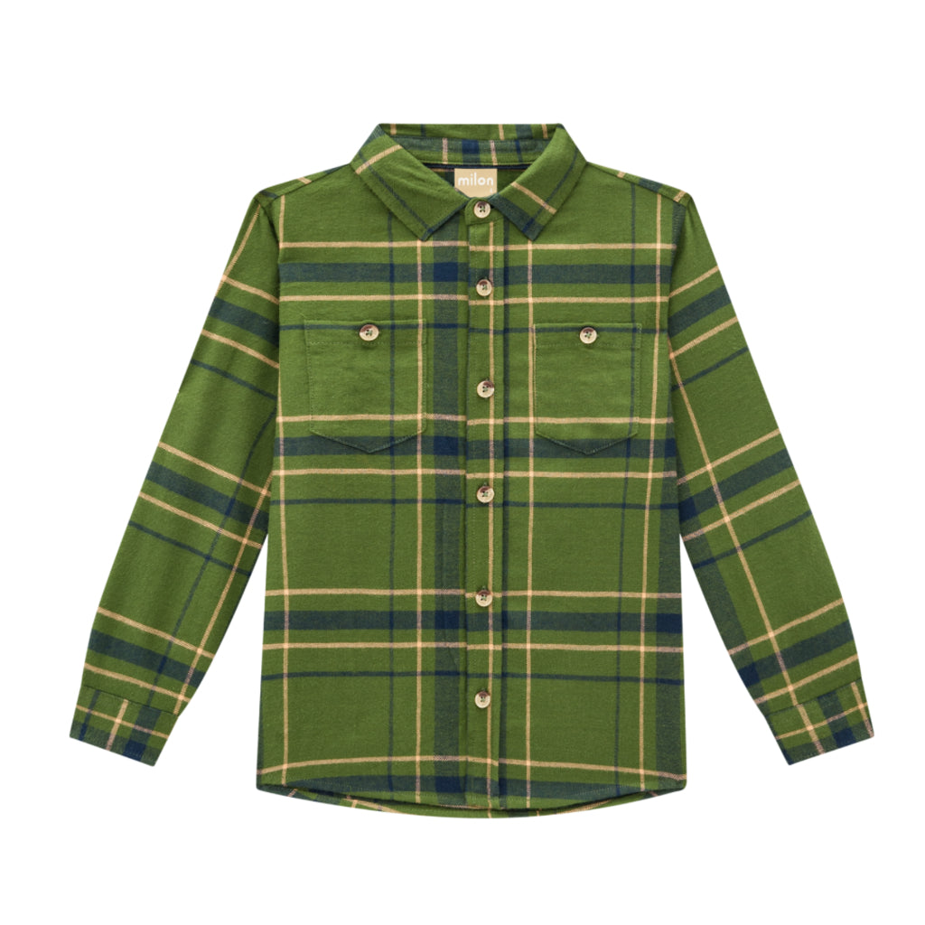 Button Up Shirt | Plaid Green