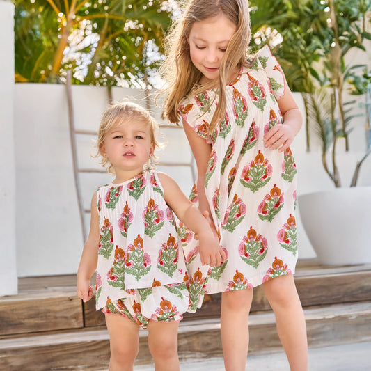 Girls Jaipur Dress | Pink Bellflower