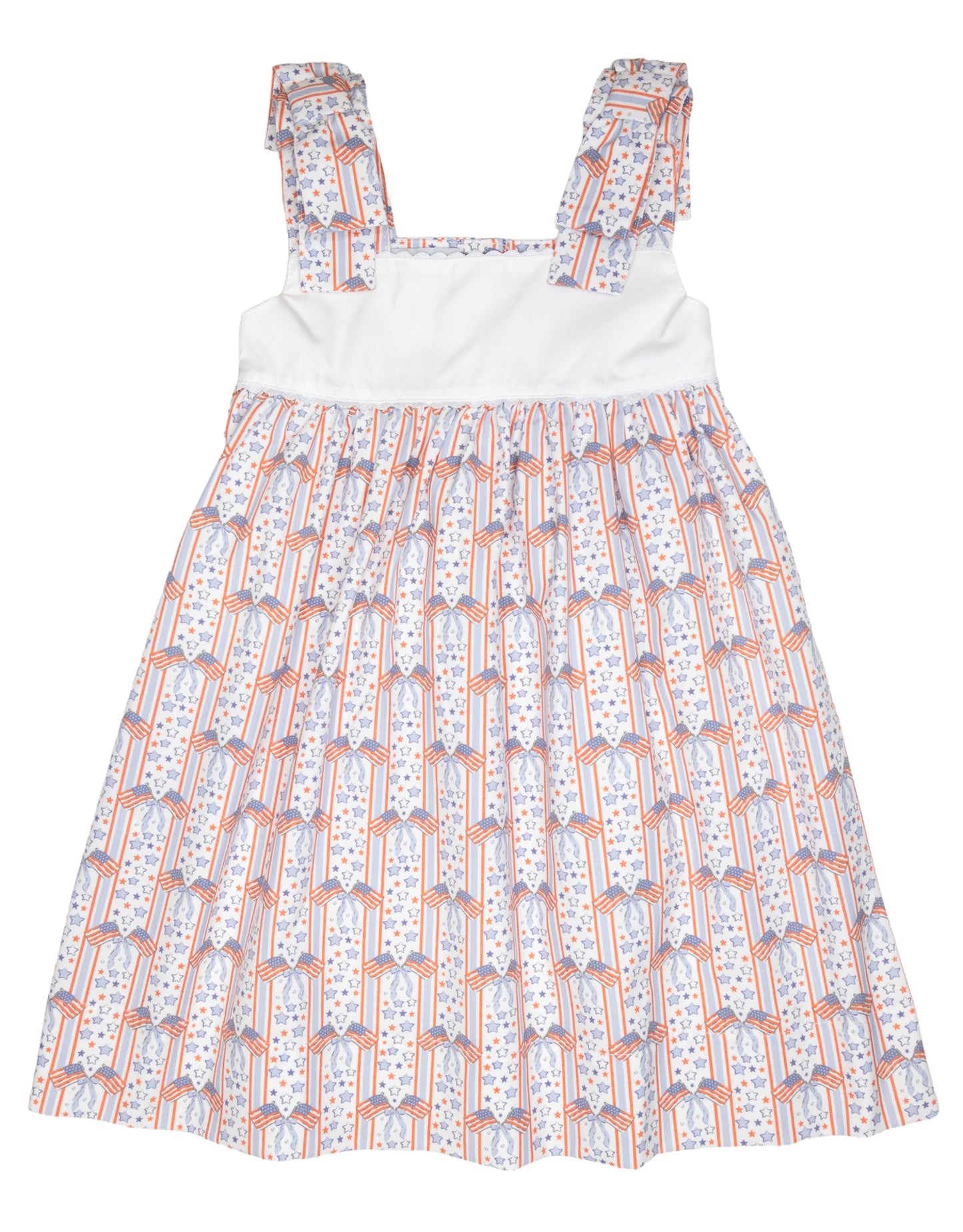 Patriotic Print Bow | Shoulder Dress