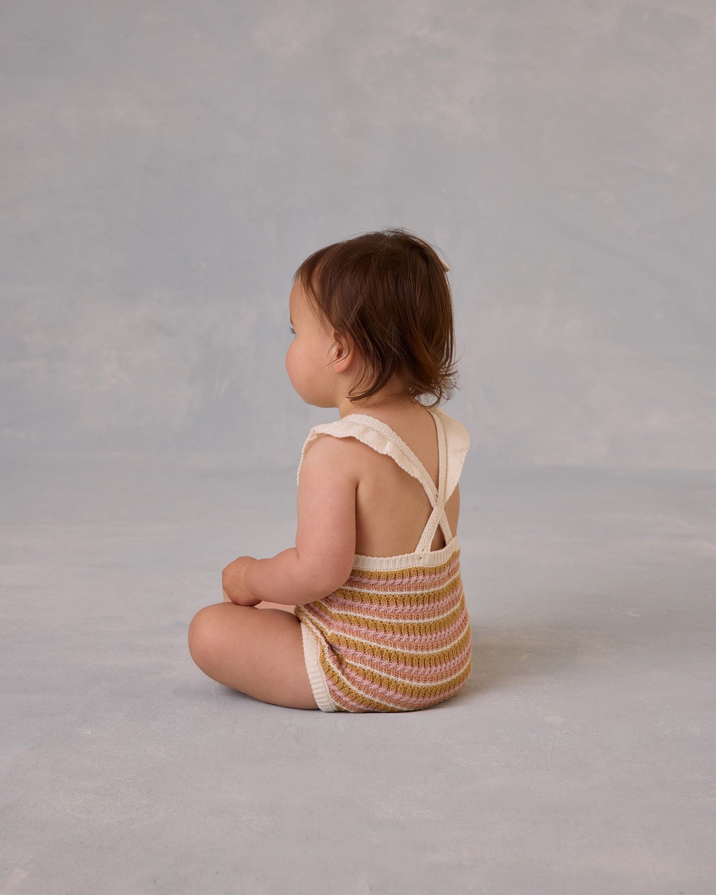 Crochet Romper | Pink Stripe